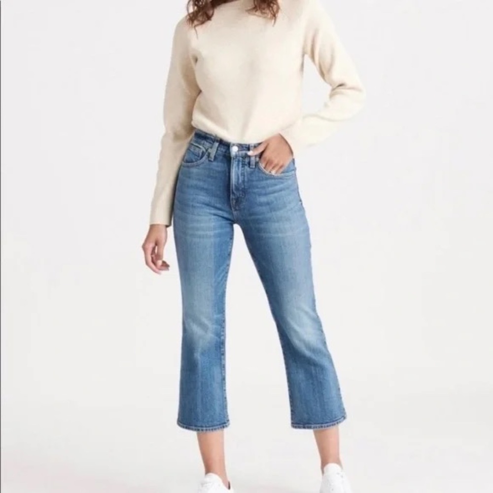 Lucky Brand High Waisted Crop Mini Boot Bridgette Jean Size 25